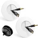 in Wall Cable Management Kit for Wall Mounted TV, Slim Round Wall Cable Pass Through with Hole Saw Drill Attachment for Easy Installation, White 2-Pack