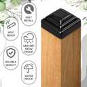 Shimeyao 50 Pcs 2 x 2'' Black Pressed Steel Post Caps for Square Steel Posts Fence Caps Topper Pressure Fit Cover for Mailbox Metal Wood Plastic Iron Deck Railing