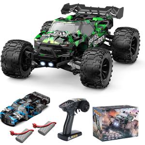1:14 Brushless Remote Control Cars, 60KM/H Off-Road All Terrain Electric RC Truck, 4WD RC Truck with 2.4 GHz Remote Control and 2 Lipo Batteries for Kids Adults Boys Gifts