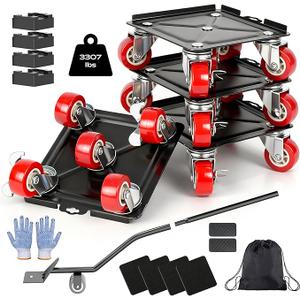 Furniture Dolly with 5 Wheels Heavy Duty Furniture Movers with Wheels Furniture Moving Wheels for Heavy Furniture Dollies Moving Dolly Heavy Duty Furniture Lifter Tool Rollers Load Capacity 2866 Lbs Load 