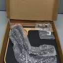 TYYIHUA Foldable Wheelchair Tray Table with Cup Holders for Adults, Seniors, Removable Wheelchair Lap Desk for Eating Reading Resting, Nursing Patient, Fits Seat Width 16" - 20", Bamboo Wood