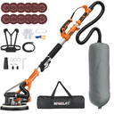 Drywall Sander with Vacuum Dust Collector,1050W 7.33A Popcorn Ceiling Removal Tool,LED Light,5 Variable Speed 1000-2100RPM,Foldable & Extendable Handle