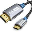 USB-C to HDMI Cable 6Ft [4K@60Hz] High-Speed USB Type C to HDMI 2.0 Braided Cord (Thunderbolt 3/4 Compatible) for iPhone 15 Series, MacBook Pro/Air, iPad Pro, Galaxy S8 to S23