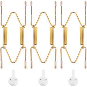 Bilillo 3 Pcak Plate Hangers for The Wall, Suitable for 3.5-4.5 inch Decorative Plate, Stainless Steel Invisible Heavy Duty Wire Plate Holder with Wall Hooks, Plate Hangers for Displaying Plates