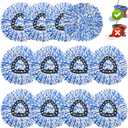 12 Pack Spin Mop Replacement Head,Fit for Rinse Clean 2-Tank System, Microfiber Mop Head Replacement Easy Wring Mop,Refill Mop Replace Head for Floor Cleaning