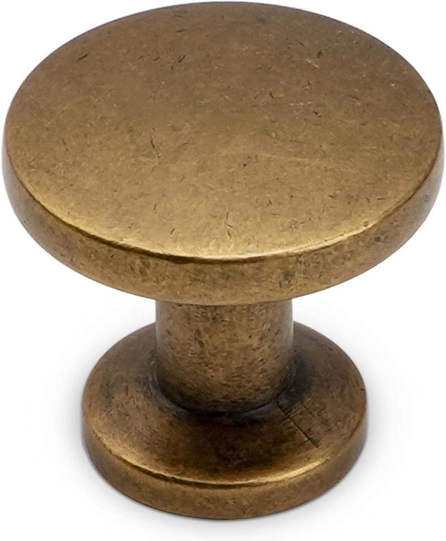 10 Pack Cabinet Knobs Antique Brass Kitchen Cabinet Knobs Zinc Alloy Drawer Pulls Solid Cabinet Hardware (Standard)