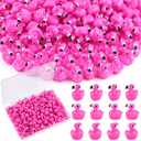 200PCS Mini Resin Animals Cute Rose Pink Tiny Flamingo Ducks, Miniature Figures to Hide, Small Animal Accessories Bulk for Topper Garden Dollhouse Landscape Aquarium Ornaments DIY Crafts & Decor