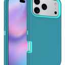 Aliruke for iPhone 17 Pro Max Case with Port Cover, Rubber Matte, Teal