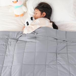 Topblan Weighted Blanket 5 lbs, Small Weighted Blanket 5 Pounds, Mini Heavy Blanket Throw, Breathable Cooling & Warm Blankets, Machine Washable, 41x60 Inches, Grey