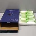 Physkoa Green Glasses Set 6-15oz Crystal Green Glasses With Long Stem