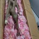 7FT Artificial Cherry Blossom Tree, Pink Faux Blossom Tree with Realistic Stump Trunk, Large Decorative Artificial Plant for Living Room, Office, Entryway, Wedding & Indoor Home Décor