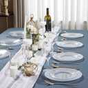 FLOWERCAT 100PCS Clear Plastic Plates - Heavy Duty Plastic Plates Disposable -Straw hat plate for Christmas party &Wedding & New Year - Serve for 50guests party(10inch & 7inch)(Clear)