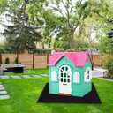 Outdoor Playhouse Mat, 71'' x 55'' Extra Large Non Slip Felt Play Mat with Waterproof Backing, Soft Durable Activity Rug for Kids Playhouse Floor, Indoor Outdoor Use, Portable & Washable (Black)