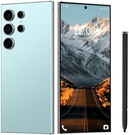 GAMAKOO G24 Ultra Unlocked Phone 8+256Gb,Built in Pen The Phone,Smartphone Battery 6800mAh 6.82" HD Screen,Android 14.0 with 128GB Memory Card Cell Phone,Face ID/5G/Fingerprint Lock/GPS (Cyan, 8+256)