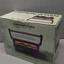 Chefman Electric Panini Press Grill, Compact 2-Slice Sandwich Maker, Non-Stick Coated Plates, Opens 180 Degrees, Dishwasher Safe, Removable Drip Tray, Stainless Steel/ Black