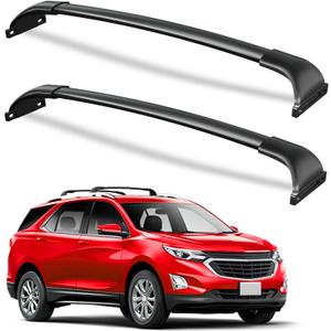 Wonderdriver 300lbs Roof Rack Cross Bars Compatible with Chevy Chevrolet Equinox 2018-2024 & GMC Terrain 2018-2024, Heavy Duty All-Metal Aluminum Roof Rails Crossbars Cargo Canoe Black Luggage