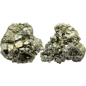 2 Pieces Pyrite Raw Crystals and Healing Stones, Natural Rocks for Tumbling and DIY Raw Stones and Crystals