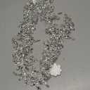 Handmade Rhinestones lace Trim Patches handsewing Beads Applique for Dress DIY Accessories (Silver)