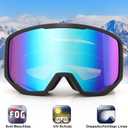 EXP VISION Ski/Snowboard Goggles for Men Women, OTG Snow Goggles Anti Fog UV Protection