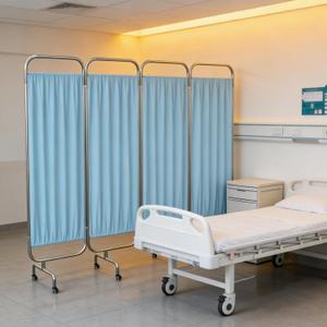 tonchean 4-Panel Medical Privacy Screen, 79 x 71'' Hospital Screen on Wheels, Portable Medical Privacy Partition for Clinics Nursing Homes and Exam Rooms