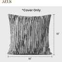 AELS 18x18 Decorative Farmhouse Throw Pillow Covers, Chenille Striped Pillow Case, Set of 2, Boho Textured Cushion Cover for Sofa Couch Living Room (Cover ONLY), Black and White