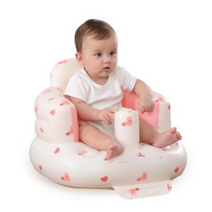 AGITVPS Upgrade Inflatable Baby Seat with Tray for Babies 3-36 Months, Built in Air Pump Bumbo Seat with Tray, Baby Chair Sit Me up Floor Seat for Baby, Learning to Sit&Feeding (Pillar-Love Bunny)