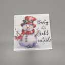 Wooden Box Signs: Baby It's Cold Outside, Snowman Decor, Christmas Signs 5x5 Inch