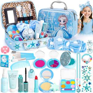 Hohosunlar Frozen Pretend Makeup for Toddlers Toys 3-5, Fake Play Make Up Pretend Play Princess Frozen Toys for Girls, Christmas Birthday Princess Gifts Toys for 3 4 5 6 7 8 Year Old Girls Kids