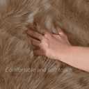 Latepis Brown Beige 2x5 Washable Small Rug Faux Sheepskin Fur Rug Fluffy Shag Rugs for Living Room Bedroom Dorm Furry Plush Rugs Cute Room Decor
