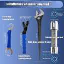 4PS Tub Drain Remover Wrench Removal Tool,Black 10" Adjustable Plumbers Wrench,Adjustable Pin Spanner for Angle Grinder Machine,Faucet Wrench