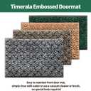 Embossed Doormat Anti Slip Outdoor Carpet, Multi Color Welcome mat, Size 43  73cm, PVC Bottom Surface (Green)