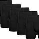 Gildan Men's Underwear Covered Waistband Boxer Briefs, Multipack (XX-Large, Black (5-pack))