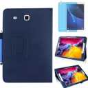 Slim Leather Case for Samsung Galaxy Tab E 9.6 Inch 2015 (SM-T560 T561 T565 T567V), Multi-Angle Stand Full-Protective Tablet Cover Book Case with Stylus Pen,Screen Film (Blue)