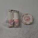 Tioncy 100 Pcs Tea Party Decorations Include 50 Pieces 9 oz Paper Tea Cups with Handle and 50 Plates Disposable Teacups and Saucers Sets for Birthday(Blossom) (Pink)