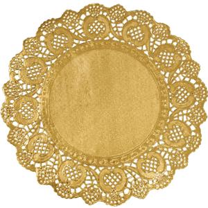 Phantomon 200 Pcs 12 Inch Gold Lace Paper Doilies  Disposable Gold Foil Placemats for Cakes, Dessert Display, Dining Table, Weddings, Birthday Parties (Gold, 12 Inch)