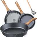 ITSMILLERS Kitchen Nonstick Cookware 3 Piece Omelette Pan Skillet Set, Nonstick Die-cast Deep Frying Pans set with Induction Bottom, 8, 9.5 & 11 Inches Frying Pans with Stay Cool Handles, PFOA Free