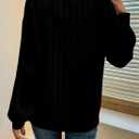 Dokotoo Long Sleeve Shirts for Women 2025 Casual Solid Crewneck Knitted Loose Fit Pullover Shirts Tops (Black, L)