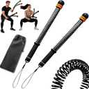 2PC Ropeless Battle Ropes,Portable Cordless Weighted Battle Ropes with Storage Bag, Heavy Duty Cordless Battle Rope for Home Gym HIIT & Cardio Full-Body Workout Tool with Non-Slip Spiral Handles Black