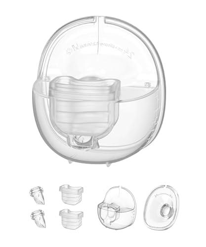 Wearable Breast Pump Accessories, Replacement Pump Parts Flange 24mm, Duckbill Valve, Silicone Diaphragm, Milk Collector Cup Compatible with MOMMED S18 S21