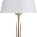 Kakanuo Touch Table Lamp for Bedroom, Small Bedside Lamp with USB C Charging Port, 3 Way Dimmable Touch Control Nightstand Lamp for Living Room, White Shade and Champagne Gold Base