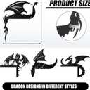 MorningRo 4 Pcs Dragon Door Frame Decoration Set Black Metal Themed Corner Sign Bathroom Wall Art Decor for Indoor Outdoor Door Window Home Office
