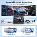 Cable Matters Unidirectional USB C to DisplayPort 1.4 Cable - 3.3ft, Support 8K@60Hz / 4K@240Hz, Thunderbolt 4 to DisplayPort Cable, Display Port to USB C, Black - Not for Portable USBC Monitor