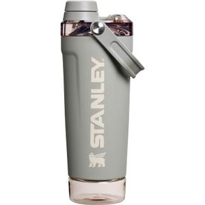 STANLEY Vitalize Shaker Bottle 20 oz | Leakproof Insulated Stainless Steel Shaker Cup | Base Storage and Twist On Fast Flow Lid | Protein Shakes and Pre Workout Powder | BPA-Free | Sage Grey