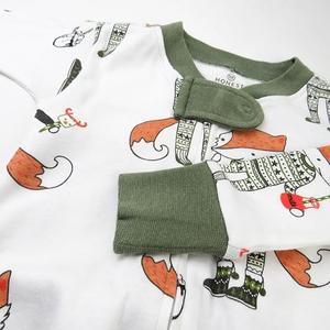 HonestBaby Holiday Pajamas 100% Organic Cotton for Toddlers (3-6 Months, Foxy Green)