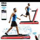 SuperFit 4.75HP 2 In 1 Folding Treadmill W/Remote APP Control Red