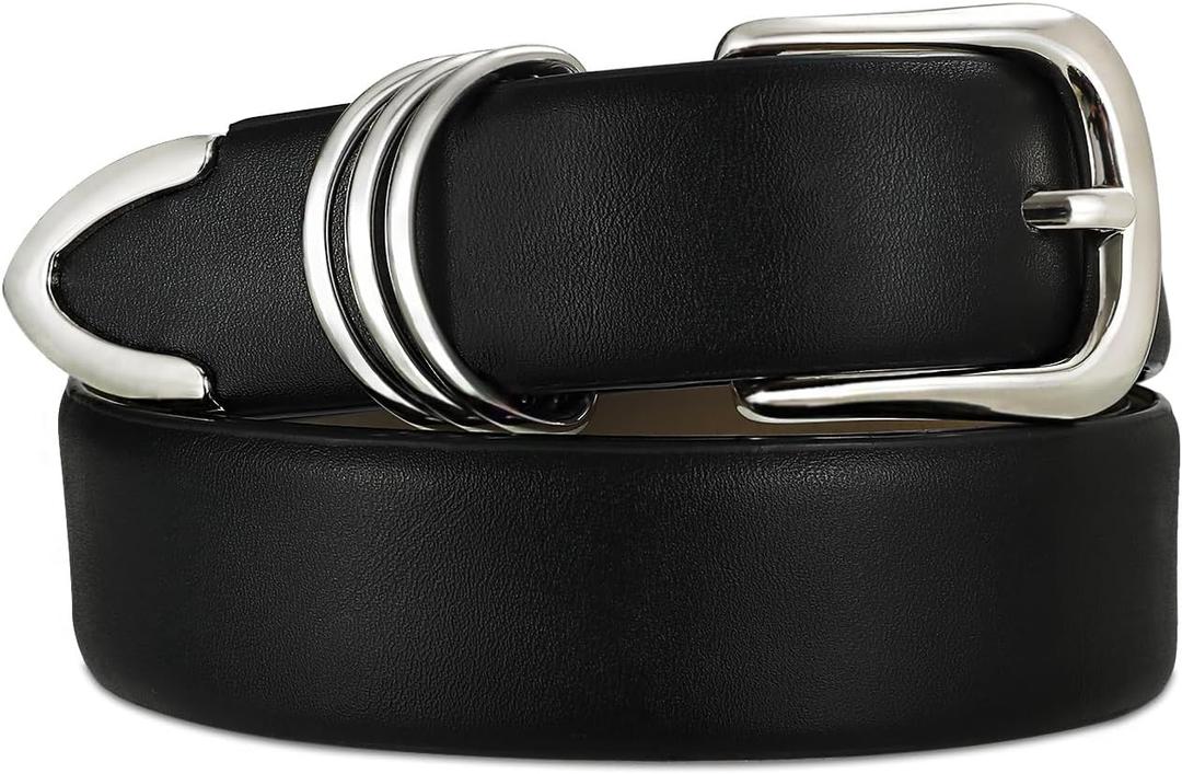 RISANTRY Women's Leather Belts with Gold Buckle Fashion Leather Waist Belt Elegant Ladies Belts for Jeans Gifts for Women