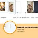 5x7 Double Picture Frame with Tempered Glass in White,Vertical Display 4x6 with Mat or 5x7 without Mat, Engineered Wood Bifold Photo Frame for Tabletop,Nice Gift for Memories & Dcor (PS008-WHX7)