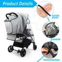 5 x Clear Stroller Rain Cover, Universal Stroller Cover Breathable, Foldable Travel Weather Shield, Waterproof Windproof Baby Stroller Accessories for Trip Use, Daily Walks