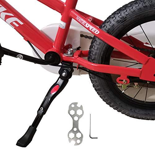 VECKUSON Kickstand for Kids Bike, Bicycle Kickstands Center Mount for 16 18 20 Inch Bicycles Adjustable Aluminum Alloy Kickstands for 16 18 20 inch Mountain Road Sports Kid Bike, Height for 20-26cm