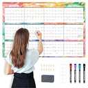 EYROZILL 2026-2027 Full Year Wall Calendar 48"x32", Large Paper Folded Calendar for School Office Business (Feb 2026 - Dec 2027)